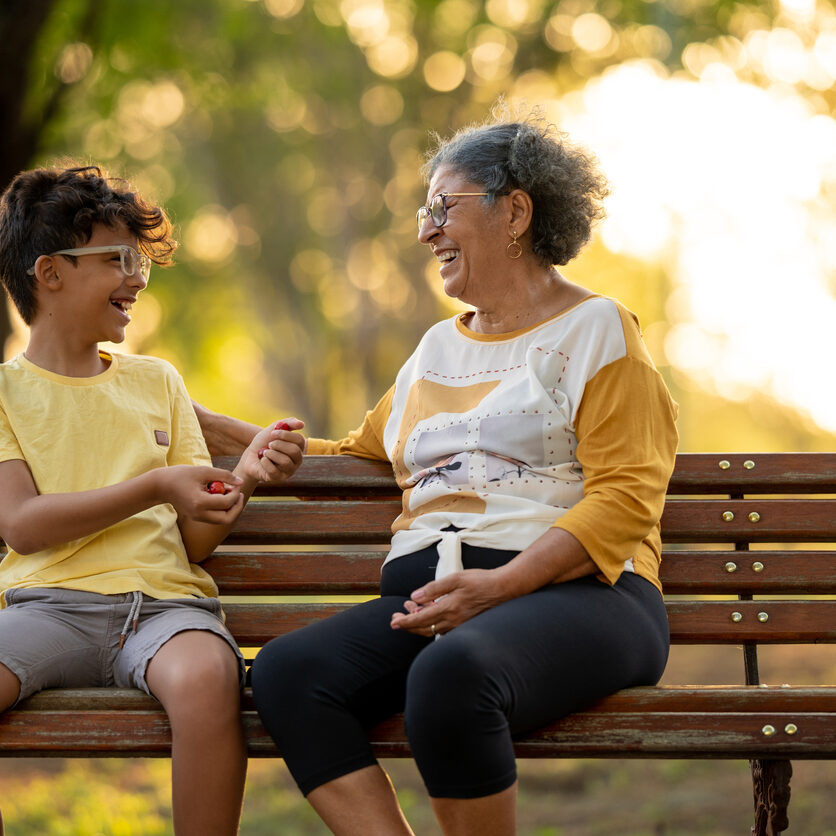 grandmother-with-grandson-on-park-bench